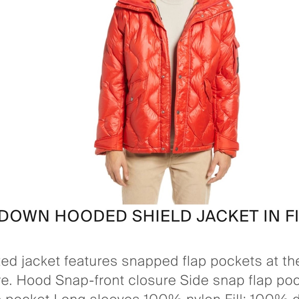 rag & bone Bright Red men Puffer Jacket